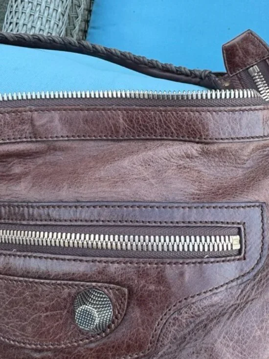 Auth Balenciaga Brown Castagna Agneau Rose G21 Hardware Day Hobo Bag - Picture 10 of 12